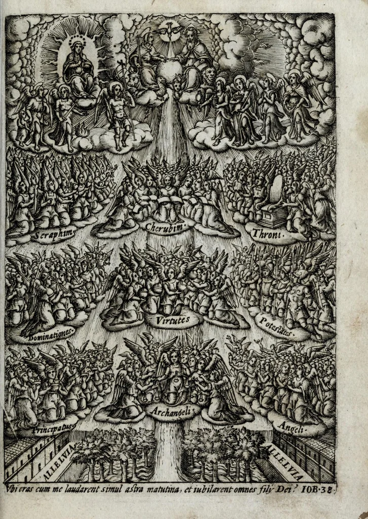 An illustration from Septem principum angelorum : orationes cum antiquis imaginibus, 1555, leaf 13