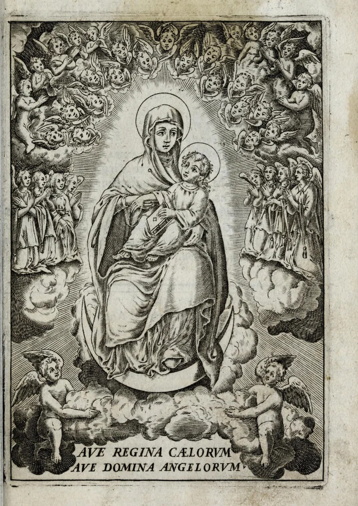 An illustration from Septem principum angelorum : orationes cum antiquis imaginibus, 1555, leaf 15