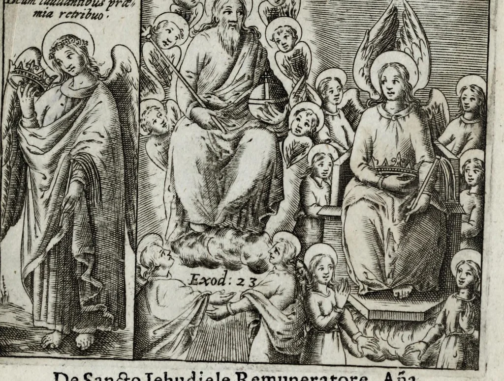 An illustration from Septem principum angelorum : orationes cum antiquis imaginibus, 1555, leaf 29