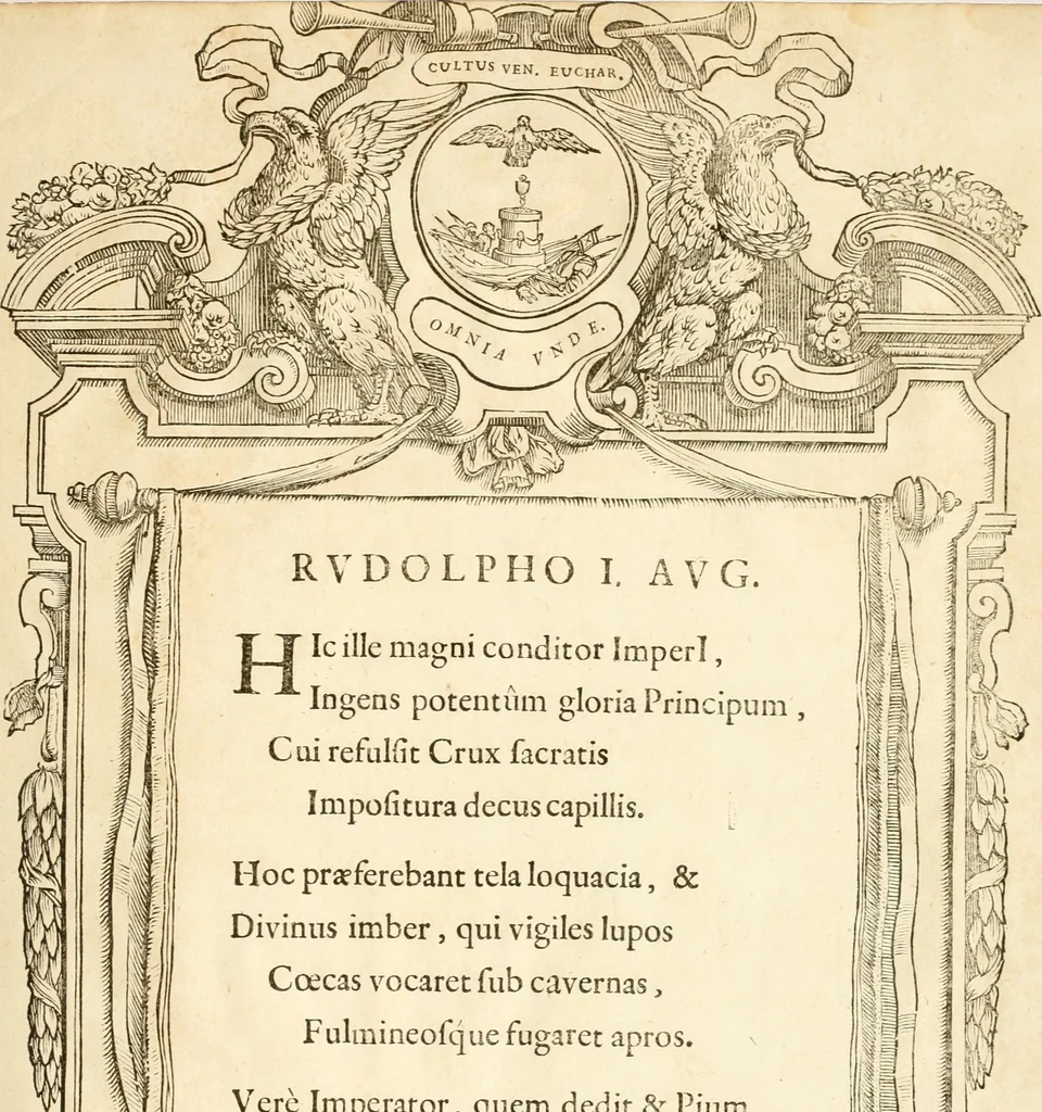 An illustration from Serenissimorum pientissimorumque principum austriacorum symbola et elogia, 1647, leaf 14
