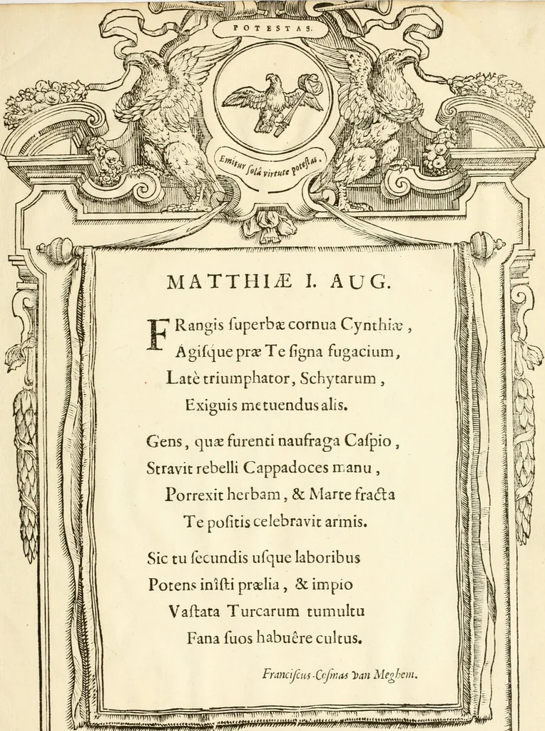 An illustration from Serenissimorum pientissimorumque principum austriacorum symbola et elogia, 1647, leaf 32