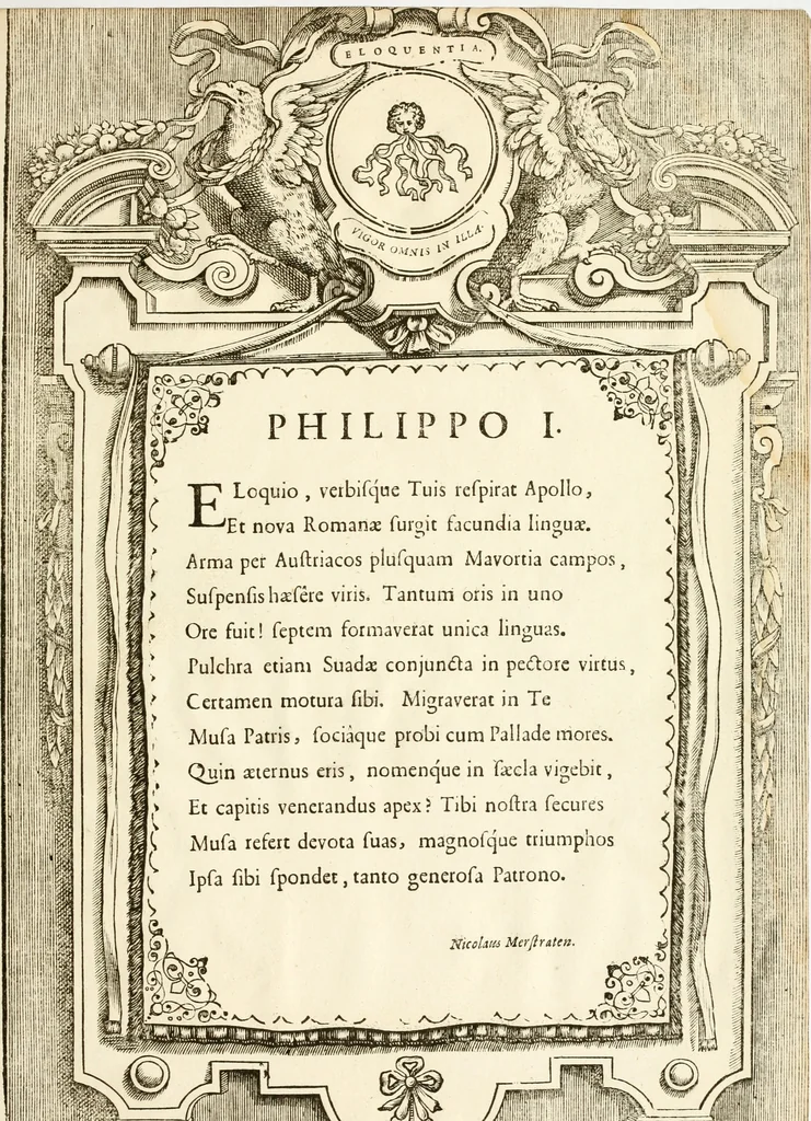An illustration from Serenissimorum pientissimorumque principum austriacorum symbola et elogia, 1647, leaf 38