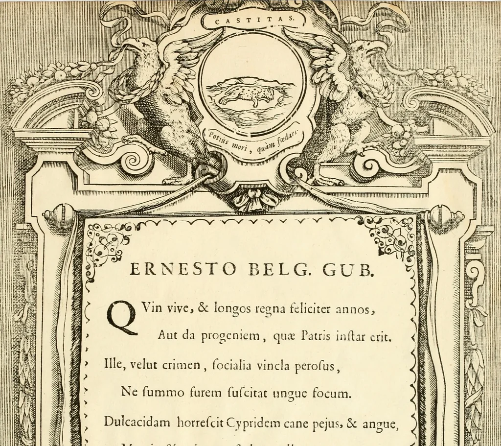 An illustration from Serenissimorum pientissimorumque principum austriacorum symbola et elogia, 1647, leaf 46