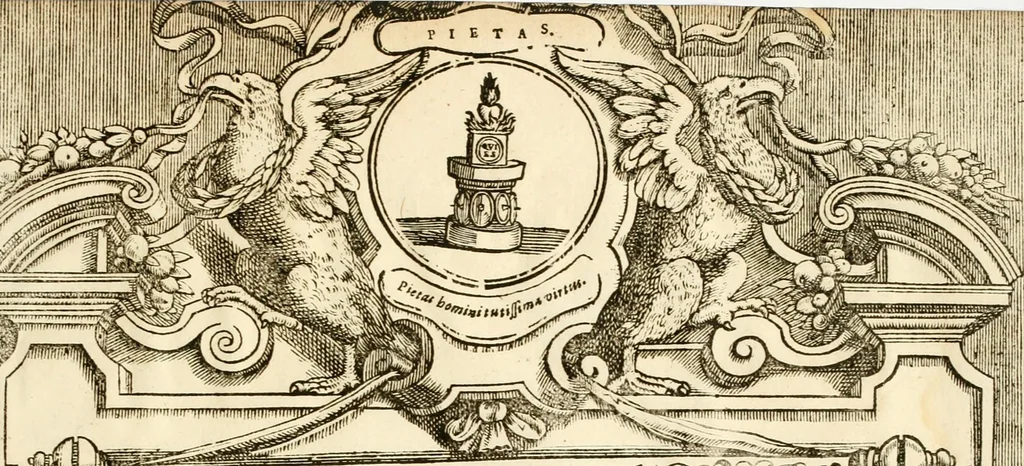 An illustration from Serenissimorum pientissimorumque principum austriacorum symbola et elogia, 1647, leaf 48