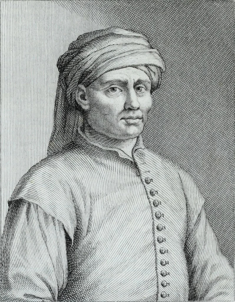 An illustration from Serie degli uomini i più illustri nella pittura, scultura, e architettura : con i loro elogi, e ritratti incisi in rame cominciando dalla sua prima restaurazione fino ai tempi presenti .., 1769, leaf 115