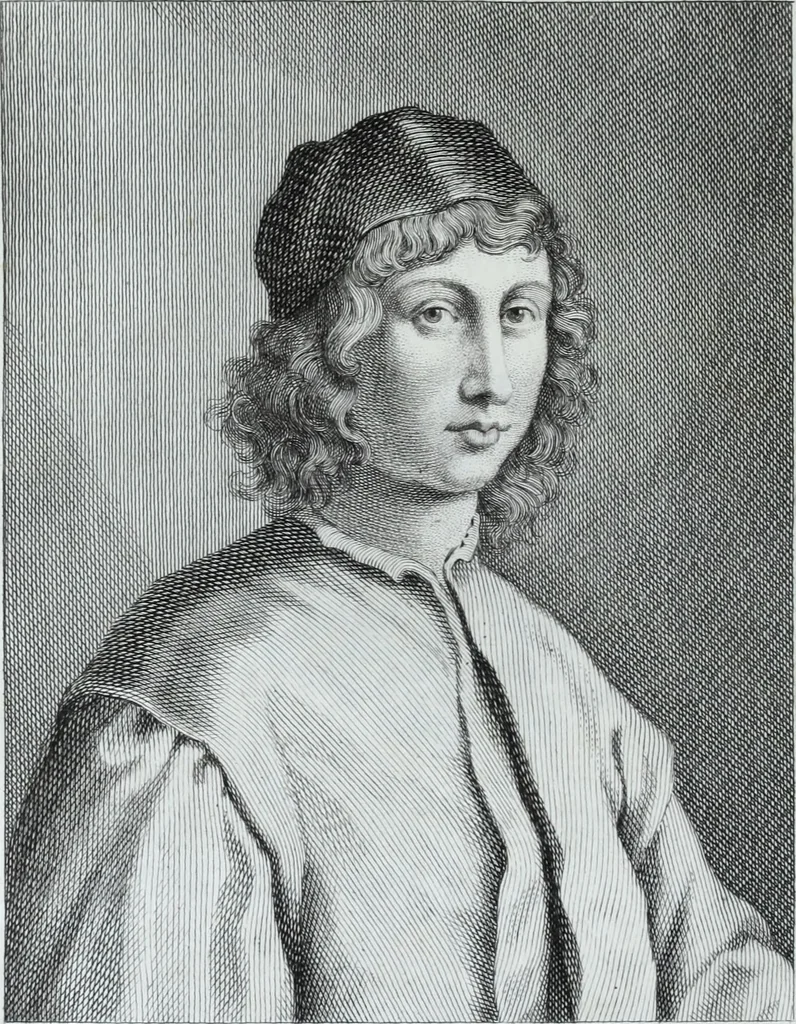 An illustration from Serie degli uomini i più illustri nella pittura, scultura, e architettura : con i loro elogi, e ritratti incisi in rame cominciando dalla sua prima restaurazione fino ai tempi presenti .., 1769, leaf 129
