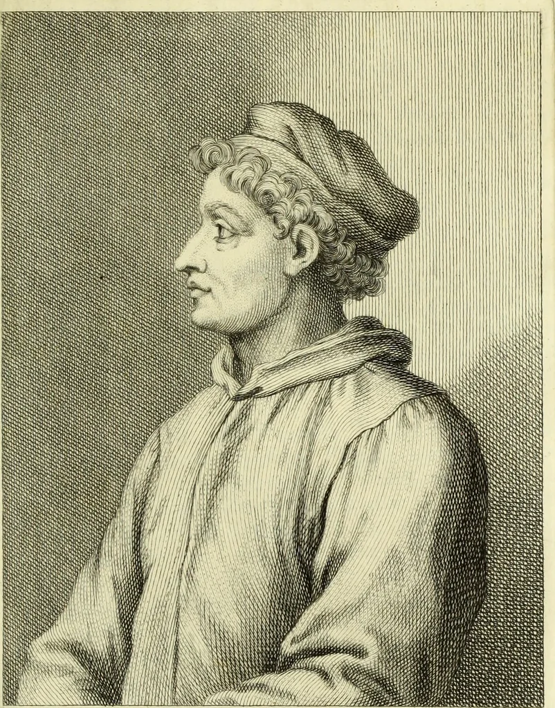 An illustration from Serie degli uomini i più illustri nella pittura, scultura, e architettura : con i loro elogi, e ritratti incisi in rame cominciando dalla sua prima restaurazione fino ai tempi presenti .., 1769, leaf 190