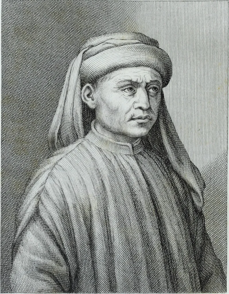 An illustration from Serie degli uomini i più illustri nella pittura, scultura, e architettura : con i loro elogi, e ritratti incisi in rame cominciando dalla sua prima restaurazione fino ai tempi presenti .., 1769, leaf 195