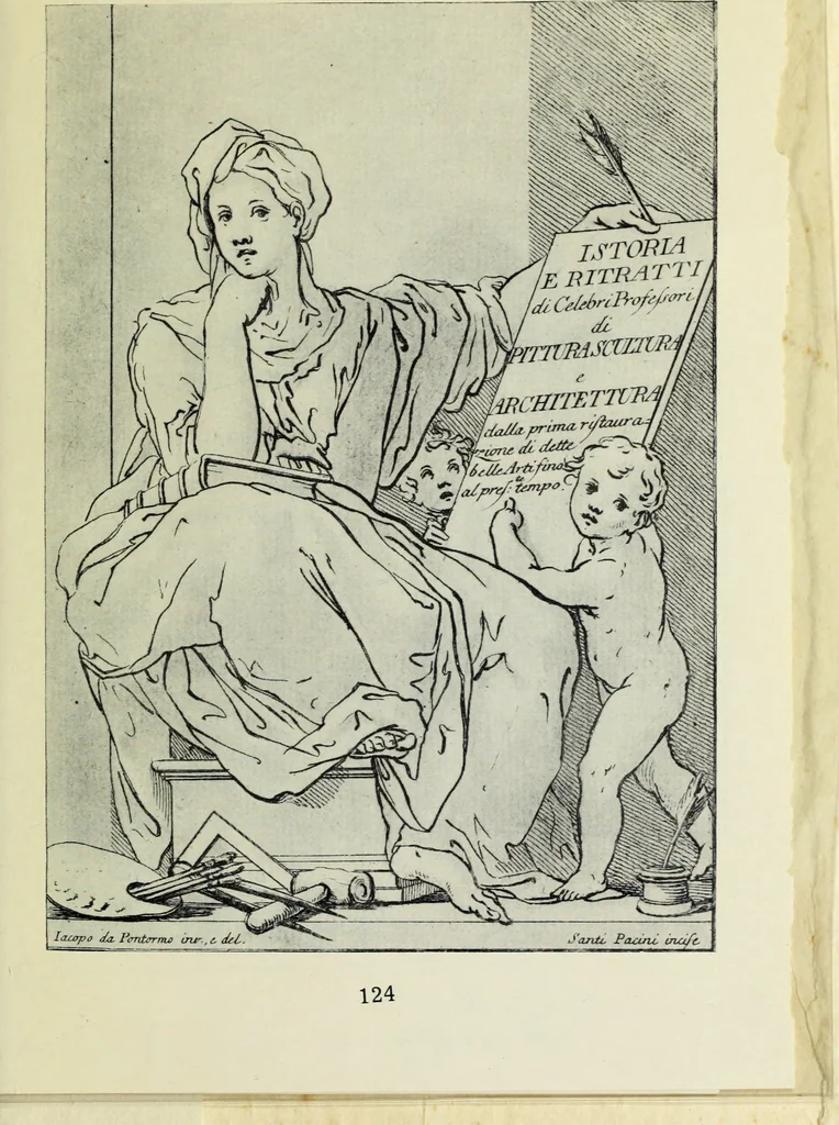 An illustration from Serie degli uomini i più illustri nella pittura, scultura, e architettura : con i loro elogi, e ritratti incisi in rame cominciando dalla sua prima restaurazione fino ai tempi presenti .., 1769, leaf 210