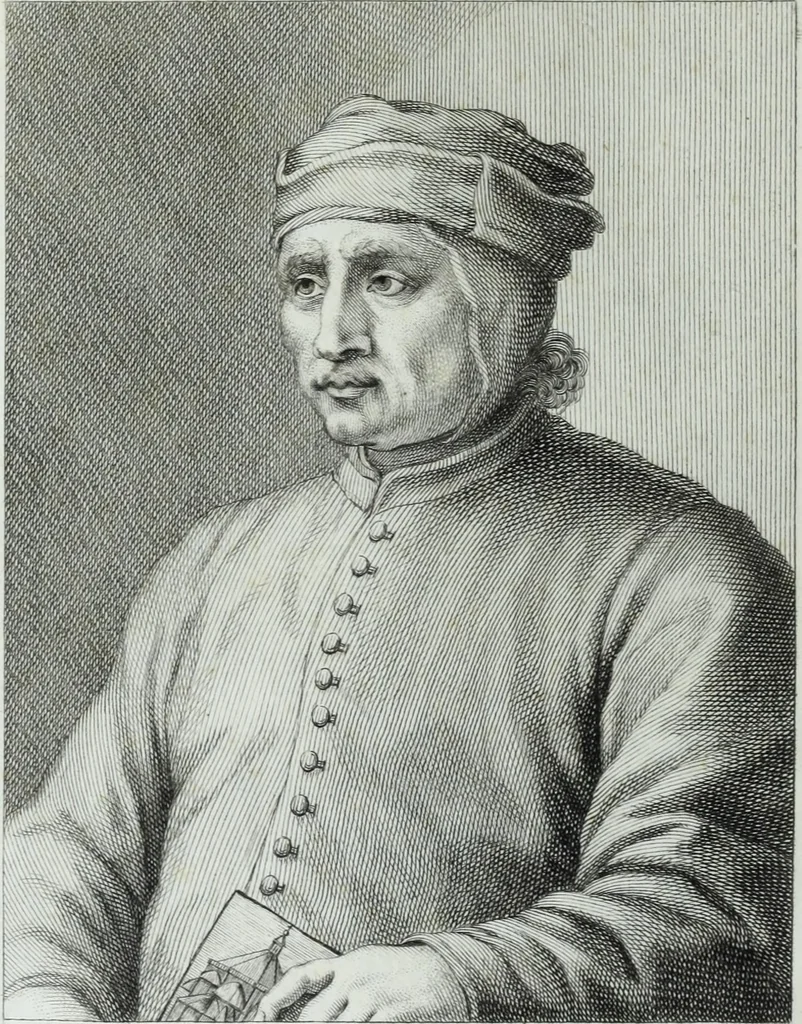 An illustration from Serie degli uomini i più illustri nella pittura, scultura, e architettura : con i loro elogi, e ritratti incisi in rame cominciando dalla sua prima restaurazione fino ai tempi presenti .., 1769, leaf 43