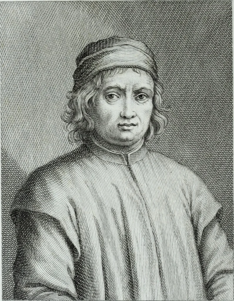 An illustration from Serie degli uomini i più illustri nella pittura, scultura, e architettura : con i loro elogi, e ritratti incisi in rame cominciando dalla sua prima restaurazione fino ai tempi presenti .., 1769, leaf 89