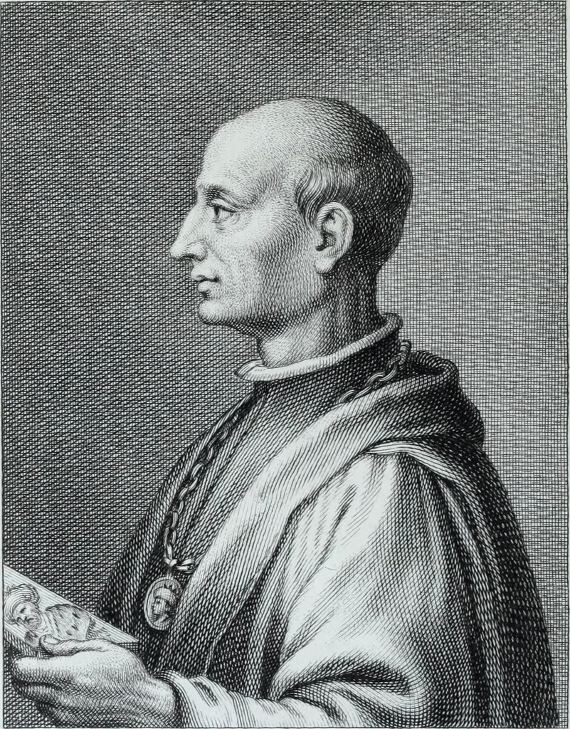An illustration from Serie degli uomini i più illustri nella pittura, scultura, e architettura : con i loro elogi, e ritratti incisi in rame cominciando dalla sua prima restaurazione fino ai tempi presenti .., 1769, leaf 121