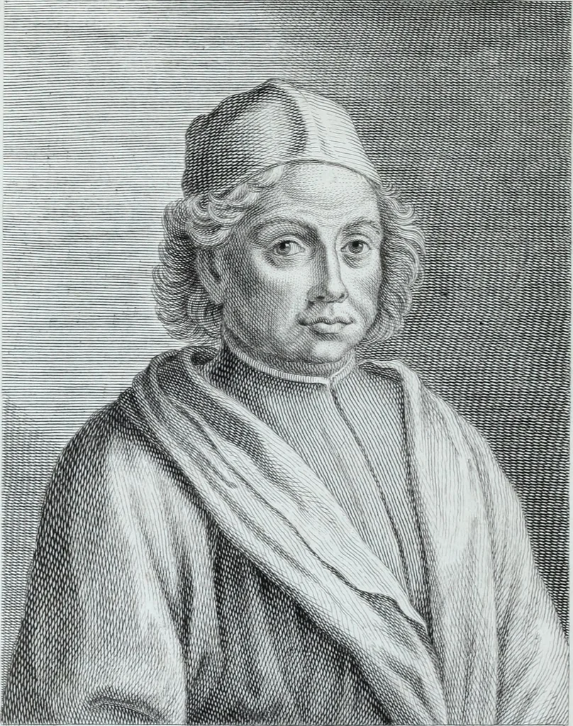 An illustration from Serie degli uomini i più illustri nella pittura, scultura, e architettura : con i loro elogi, e ritratti incisi in rame cominciando dalla sua prima restaurazione fino ai tempi presenti .., 1769, leaf 135