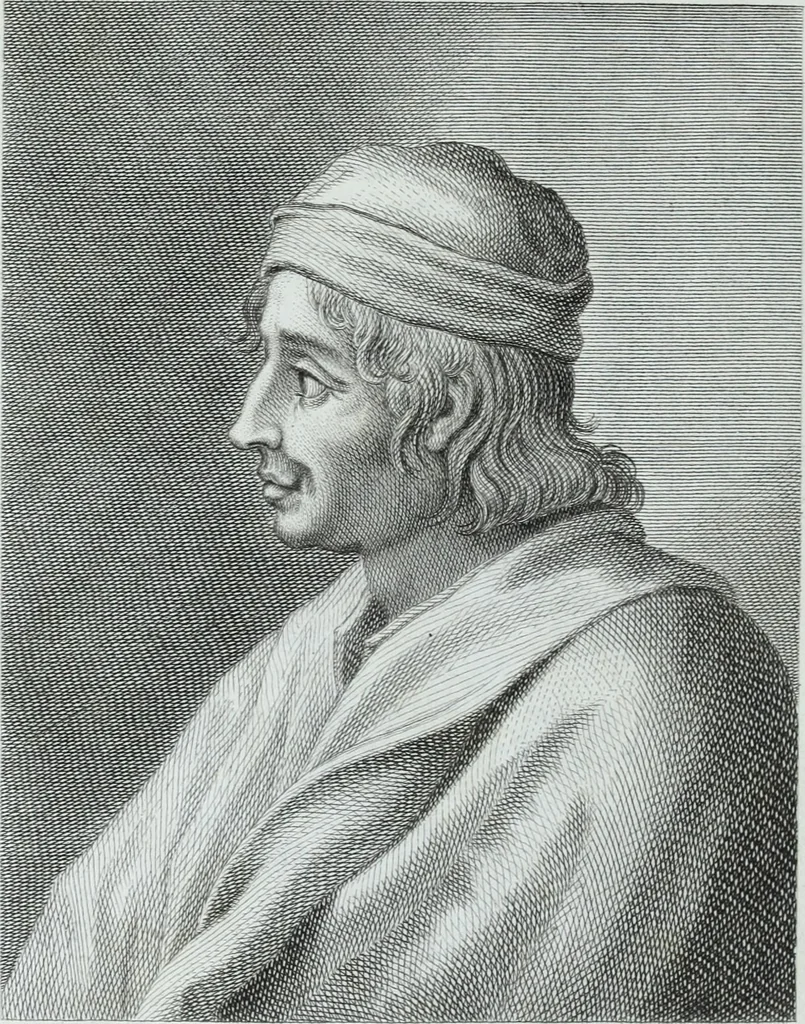An illustration from Serie degli uomini i più illustri nella pittura, scultura, e architettura : con i loro elogi, e ritratti incisi in rame cominciando dalla sua prima restaurazione fino ai tempi presenti .., 1769, leaf 173