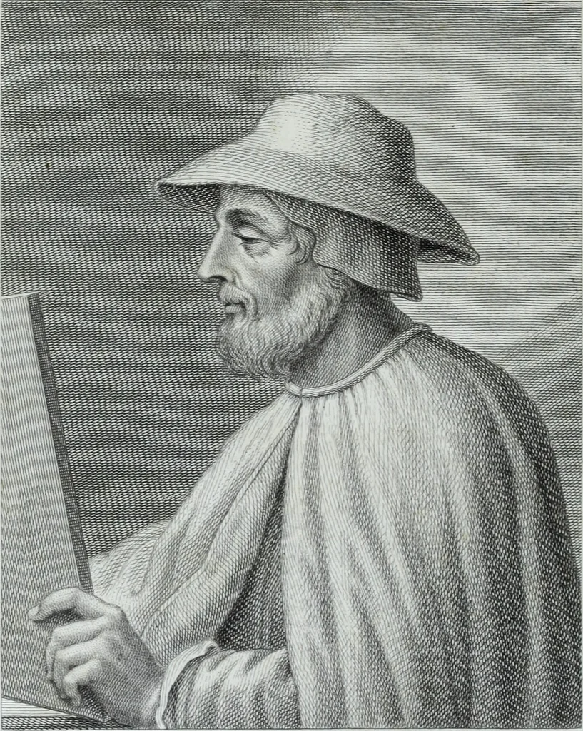 An illustration from Serie degli uomini i più illustri nella pittura, scultura, e architettura : con i loro elogi, e ritratti incisi in rame cominciando dalla sua prima restaurazione fino ai tempi presenti .., 1769, leaf 179