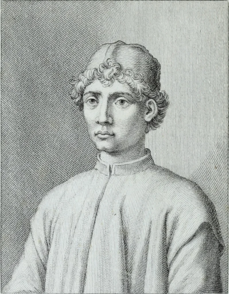 An illustration from Serie degli uomini i più illustri nella pittura, scultura, e architettura : con i loro elogi, e ritratti incisi in rame cominciando dalla sua prima restaurazione fino ai tempi presenti .., 1769, leaf 53