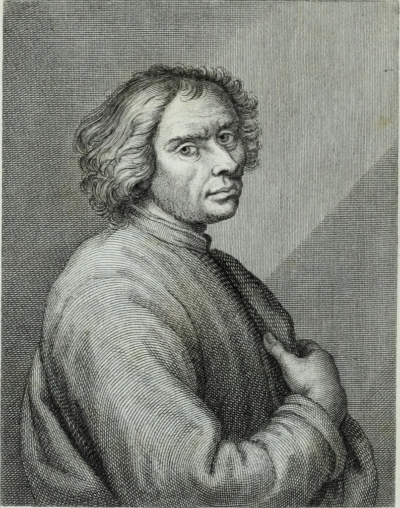 An illustration from Serie degli uomini i più illustri nella pittura, scultura, e architettura : con i loro elogi, e ritratti incisi in rame cominciando dalla sua prima restaurazione fino ai tempi presenti .., 1769, leaf 83