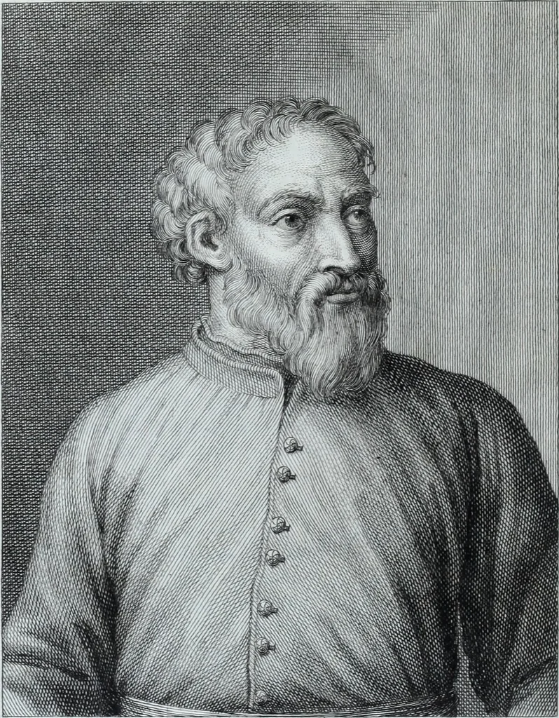 An illustration from Serie degli uomini i più illustri nella pittura, scultura, e architettura : con i loro elogi, e ritratti incisi in rame cominciando dalla sua prima restaurazione fino ai tempi presenti .., 1769, leaf 93