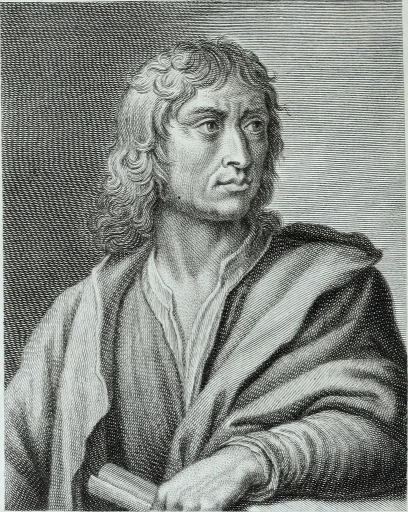 An illustration from Serie degli uomini i più illustri nella pittura, scultura, e architettura : con i loro elogi, e ritratti incisi in rame cominciando dalla sua prima restaurazione fino ai tempi presenti .., 1769, leaf 117