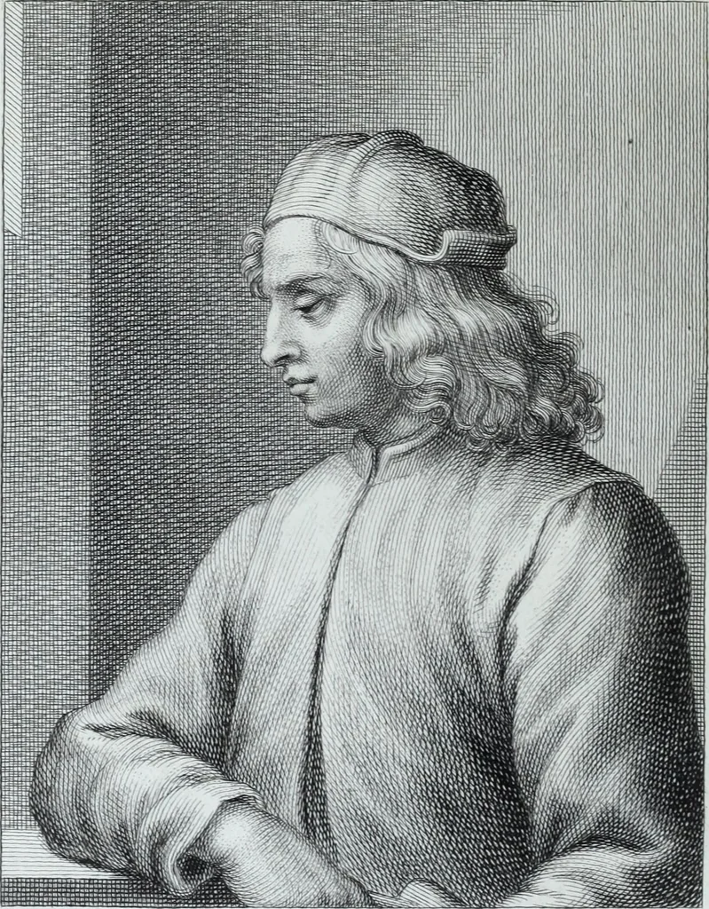 An illustration from Serie degli uomini i più illustri nella pittura, scultura, e architettura : con i loro elogi, e ritratti incisi in rame cominciando dalla sua prima restaurazione fino ai tempi presenti .., 1769, leaf 39