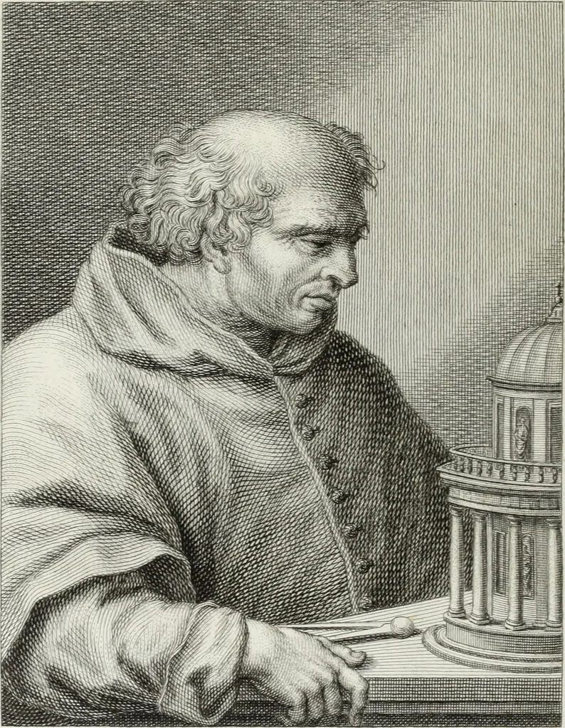 An illustration from Serie degli uomini i più illustri nella pittura, scultura, e architettura : con i loro elogi, e ritratti incisi in rame cominciando dalla sua prima restaurazione fino ai tempi presenti .., 1769, leaf 47