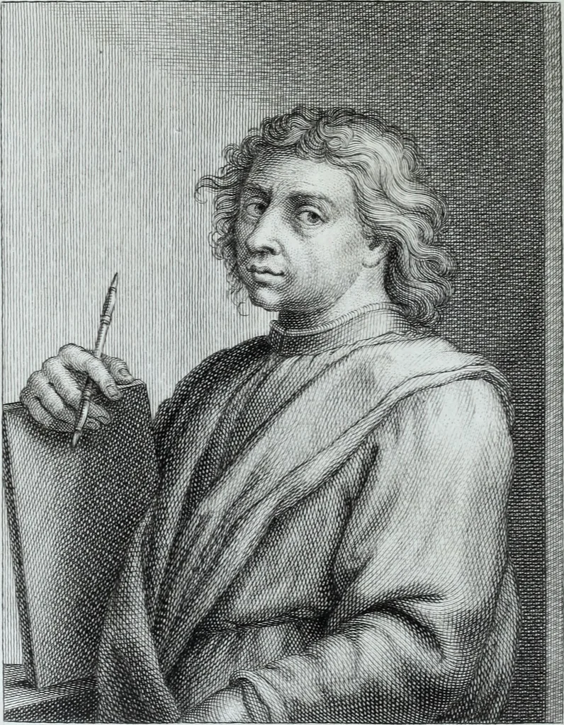 An illustration from Serie degli uomini i più illustri nella pittura, scultura, e architettura : con i loro elogi, e ritratti incisi in rame cominciando dalla sua prima restaurazione fino ai tempi presenti .., 1769, leaf 73