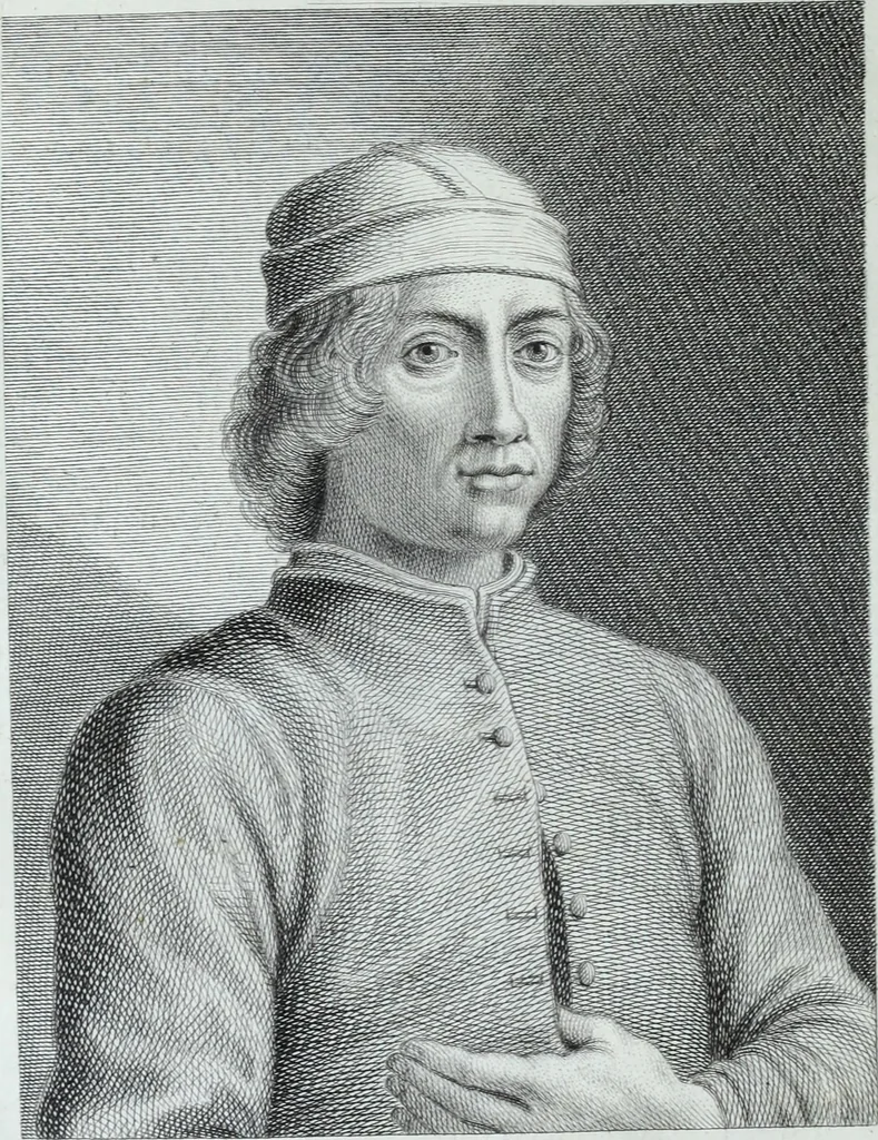 An illustration from Serie degli uomini i più illustri nella pittura, scultura, e architettura : con i loro elogi, e ritratti incisi in rame cominciando dalla sua prima restaurazione fino ai tempi presenti .., 1769, leaf 91