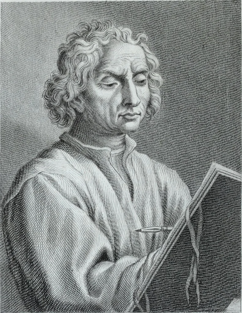 An illustration from Serie degli uomini i più illustri nella pittura, scultura, e architettura : con i loro elogi, e ritratti incisi in rame cominciando dalla sua prima restaurazione fino ai tempi presenti .., 1769, leaf 141