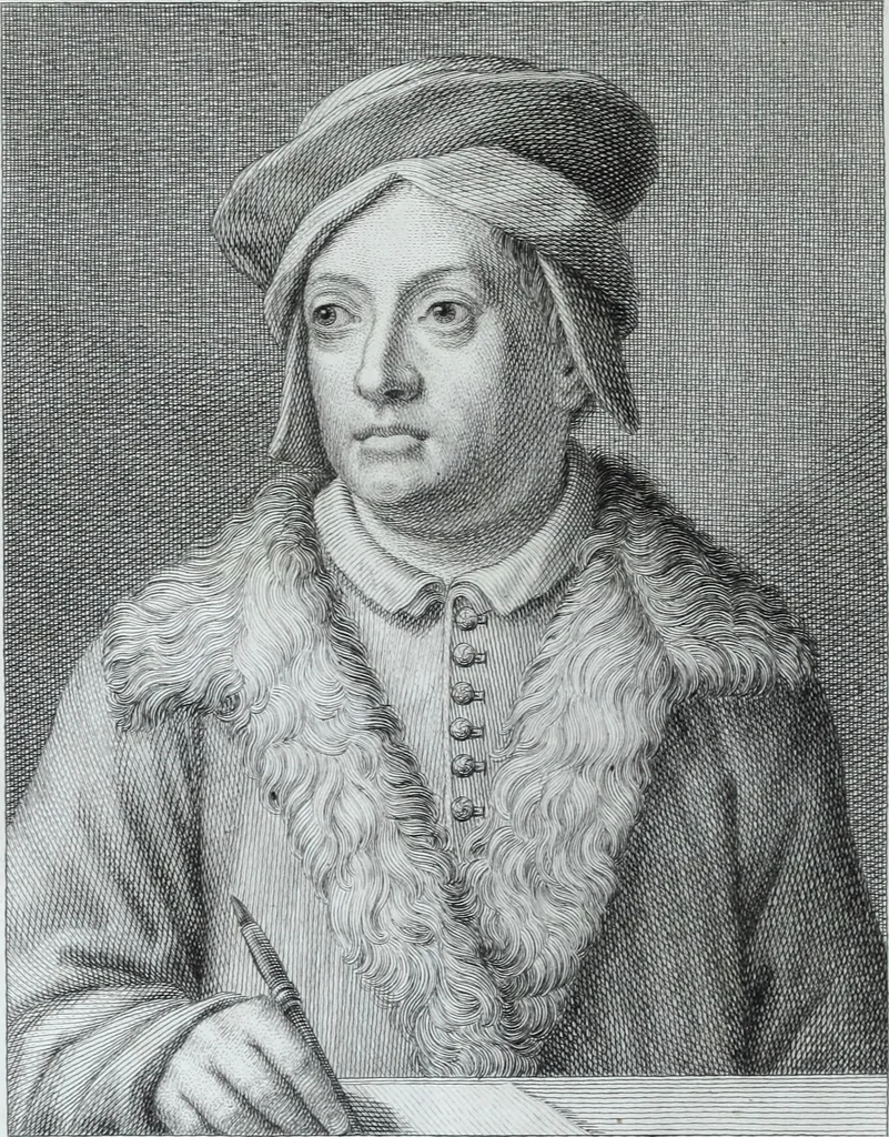 An illustration from Serie degli uomini i più illustri nella pittura, scultura, e architettura : con i loro elogi, e ritratti incisi in rame cominciando dalla sua prima restaurazione fino ai tempi presenti .., 1769, leaf 147
