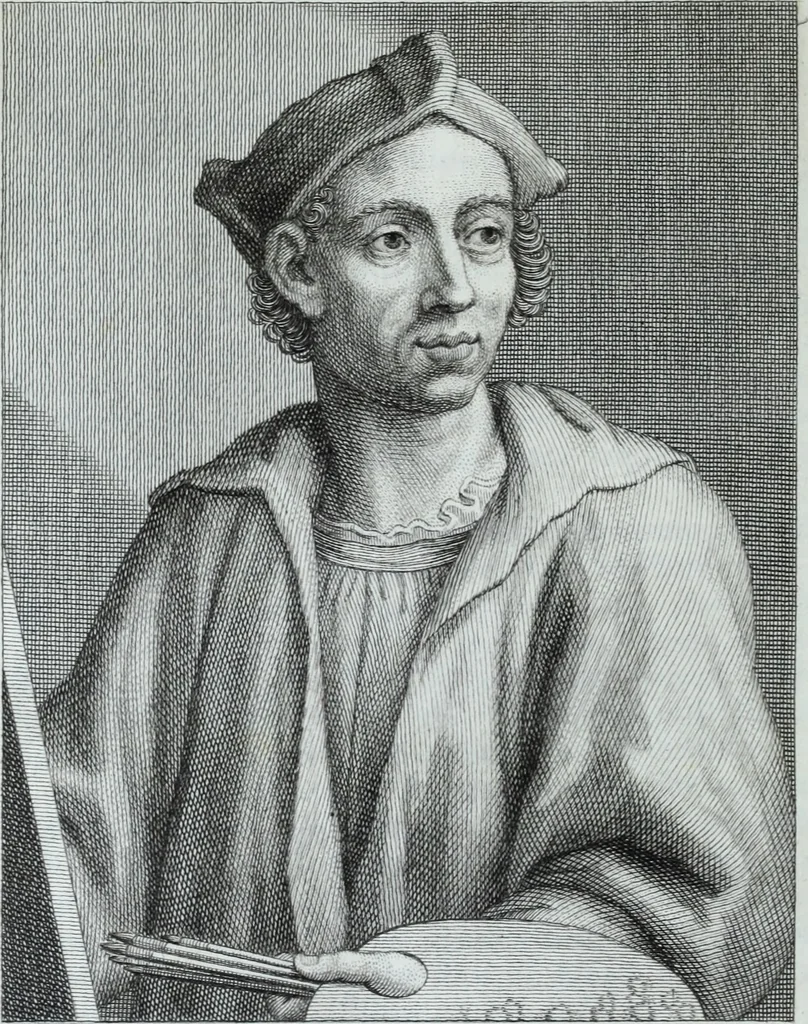 An illustration from Serie degli uomini i più illustri nella pittura, scultura, e architettura : con i loro elogi, e ritratti incisi in rame cominciando dalla sua prima restaurazione fino ai tempi presenti .., 1769, leaf 227