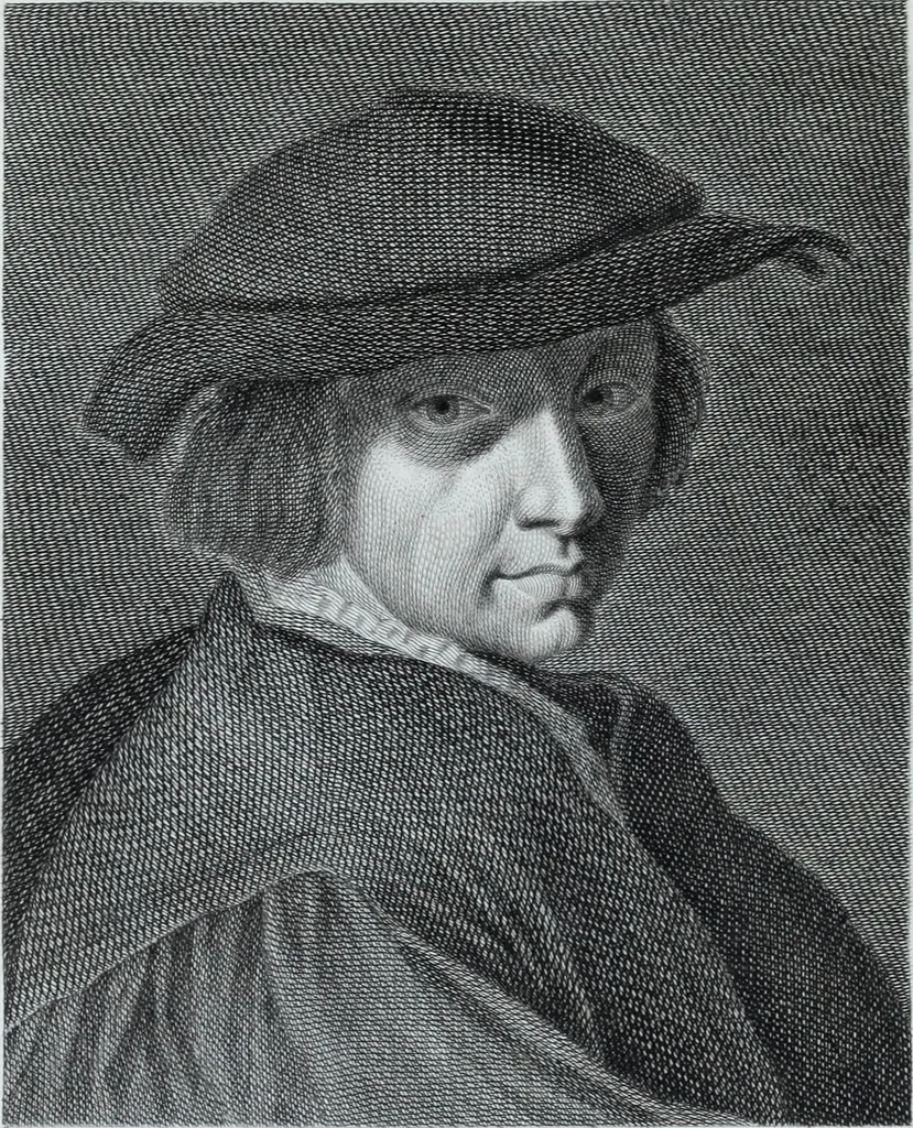 An illustration from Serie degli uomini i più illustri nella pittura, scultura, e architettura : con i loro elogi, e ritratti incisi in rame cominciando dalla sua prima restaurazione fino ai tempi presenti .., 1769, leaf 97