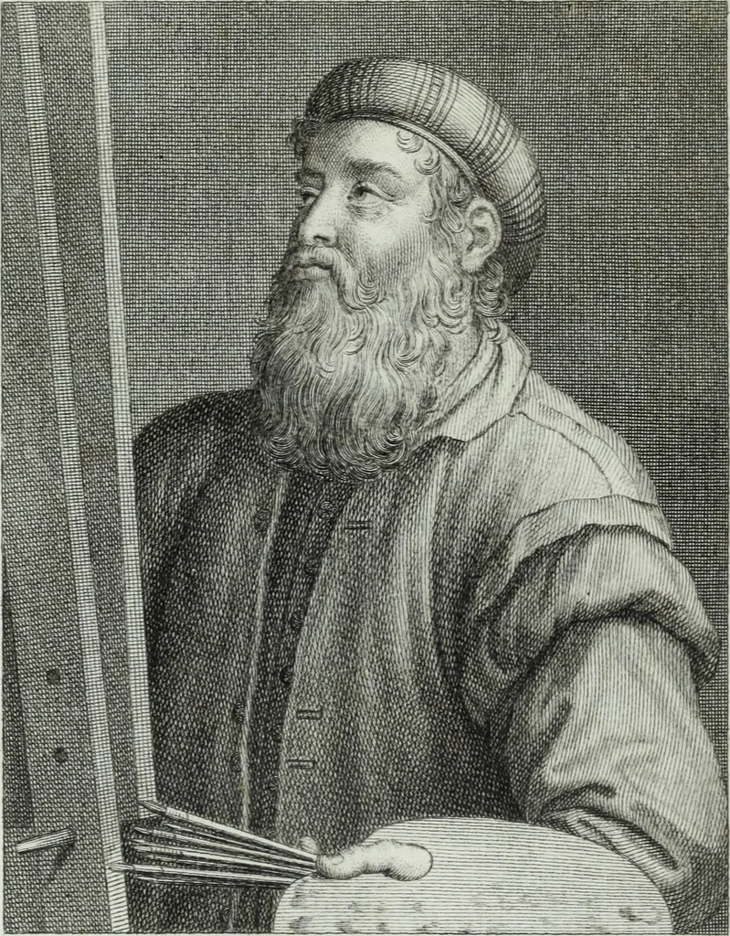 An illustration from Serie degli uomini i più illustri nella pittura, scultura, e architettura : con i loro elogi, e ritratti incisi in rame cominciando dalla sua prima restaurazione fino ai tempi presenti .., 1769, leaf 131