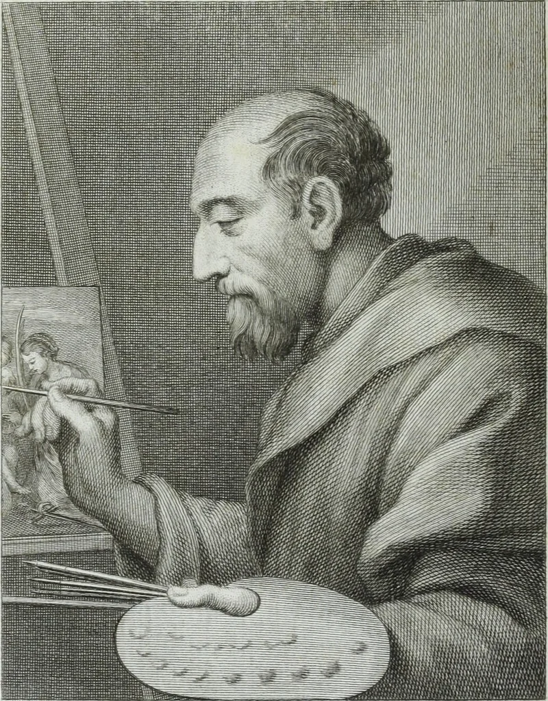 An illustration from Serie degli uomini i più illustri nella pittura, scultura, e architettura : con i loro elogi, e ritratti incisi in rame cominciando dalla sua prima restaurazione fino ai tempi presenti .., 1769, leaf 147