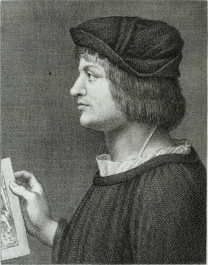 An illustration from Serie degli uomini i più illustri nella pittura, scultura, e architettura : con i loro elogi, e ritratti incisi in rame cominciando dalla sua prima restaurazione fino ai tempi presenti .., 1769, leaf 213