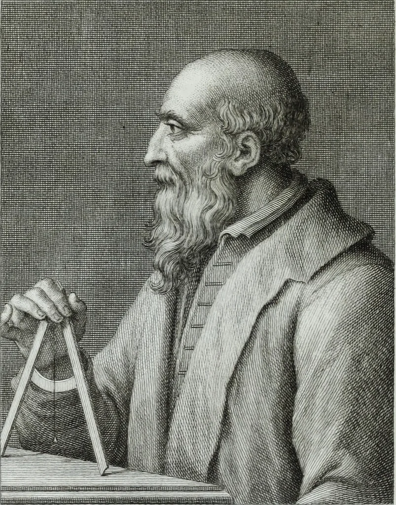 An illustration from Serie degli uomini i più illustri nella pittura, scultura, e architettura : con i loro elogi, e ritratti incisi in rame cominciando dalla sua prima restaurazione fino ai tempi presenti .., 1769, leaf 49