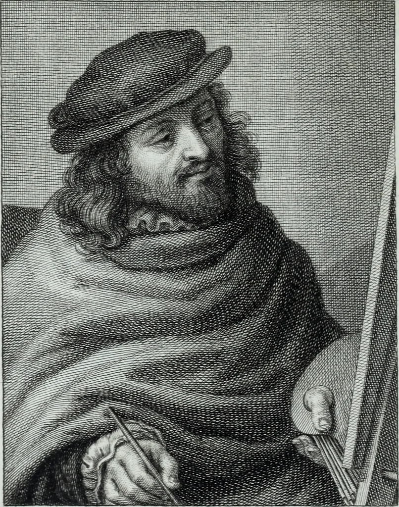 An illustration from Serie degli uomini i più illustri nella pittura, scultura, e architettura : con i loro elogi, e ritratti incisi in rame cominciando dalla sua prima restaurazione fino ai tempi presenti .., 1769, leaf 181