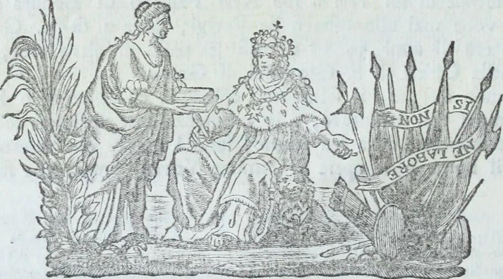 An illustration from Serie degli uomini i più illustri nella pittura, scultura, e architettura : con i loro elogi, e ritratti incisi in rame cominciando dalla sua prima restaurazione fino ai tempi presenti .., 1769, leaf 19