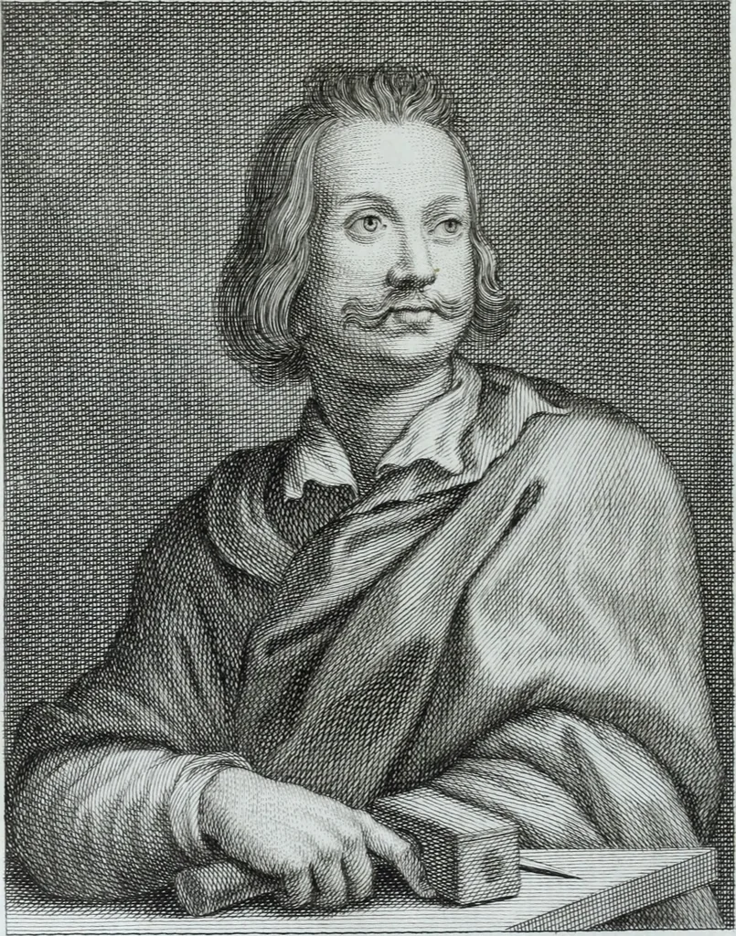 An illustration from Serie degli uomini i più illustri nella pittura, scultura, e architettura : con i loro elogi, e ritratti incisi in rame cominciando dalla sua prima restaurazione fino ai tempi presenti .., 1769, leaf 49