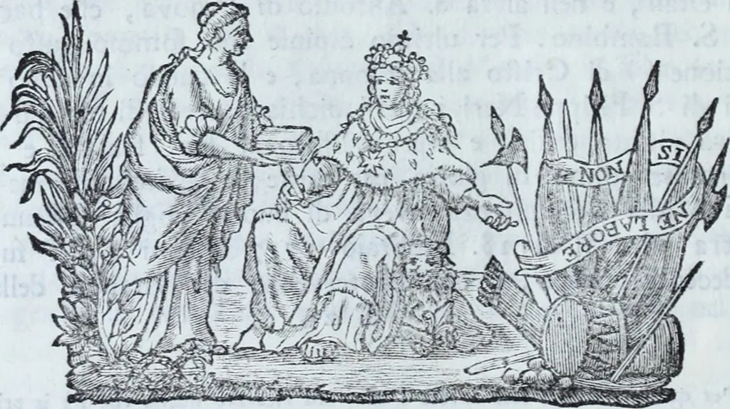 An illustration from Serie degli uomini i più illustri nella pittura, scultura, e architettura : con i loro elogi, e ritratti incisi in rame cominciando dalla sua prima restaurazione fino ai tempi presenti .., 1769, leaf 197