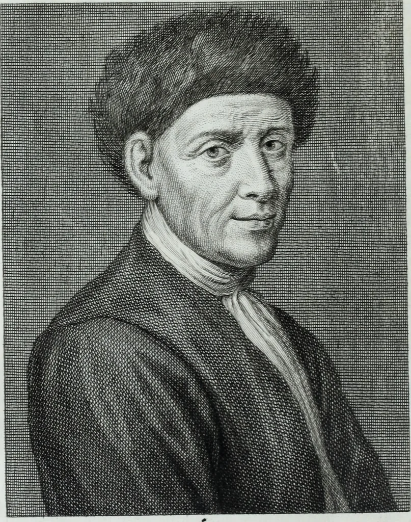 An illustration from Serie degli uomini i più illustri nella pittura, scultura, e architettura : con i loro elogi, e ritratti incisi in rame cominciando dalla sua prima restaurazione fino ai tempi presenti .., 1769, leaf 217