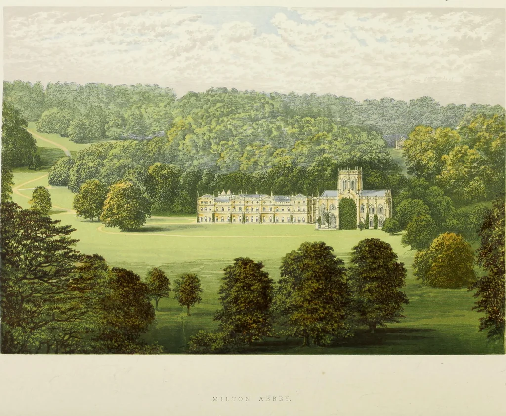 An illustration from A series of picturesque views of seats of the noblemen and gentlemen of Great Britain and Ireland. With descriptive and historical letterpress, 1880, leaf 77