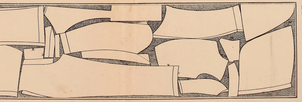 An illustration from A series of tables and diagrams illustrating economy in cutting, being economical methods for cutting out garments, 1894, leaf 41