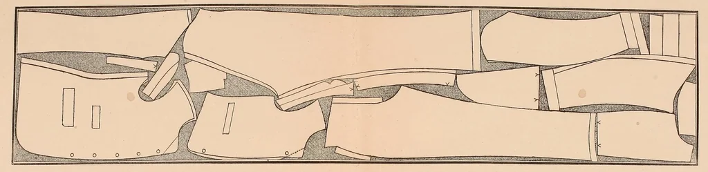 An illustration from A series of tables and diagrams illustrating economy in cutting, being economical methods for cutting out garments, 1894, leaf 51