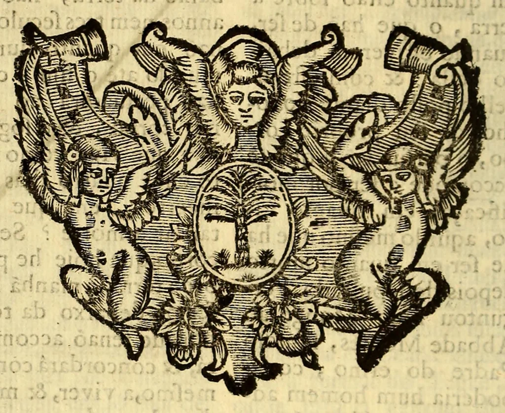 An illustration from Sermoens do P. Antonio Vieyra da Companhia de Jesu, visitador da Provincia do Brasil, prégador de sua magestade, sexta parte, 1690, leaf 108