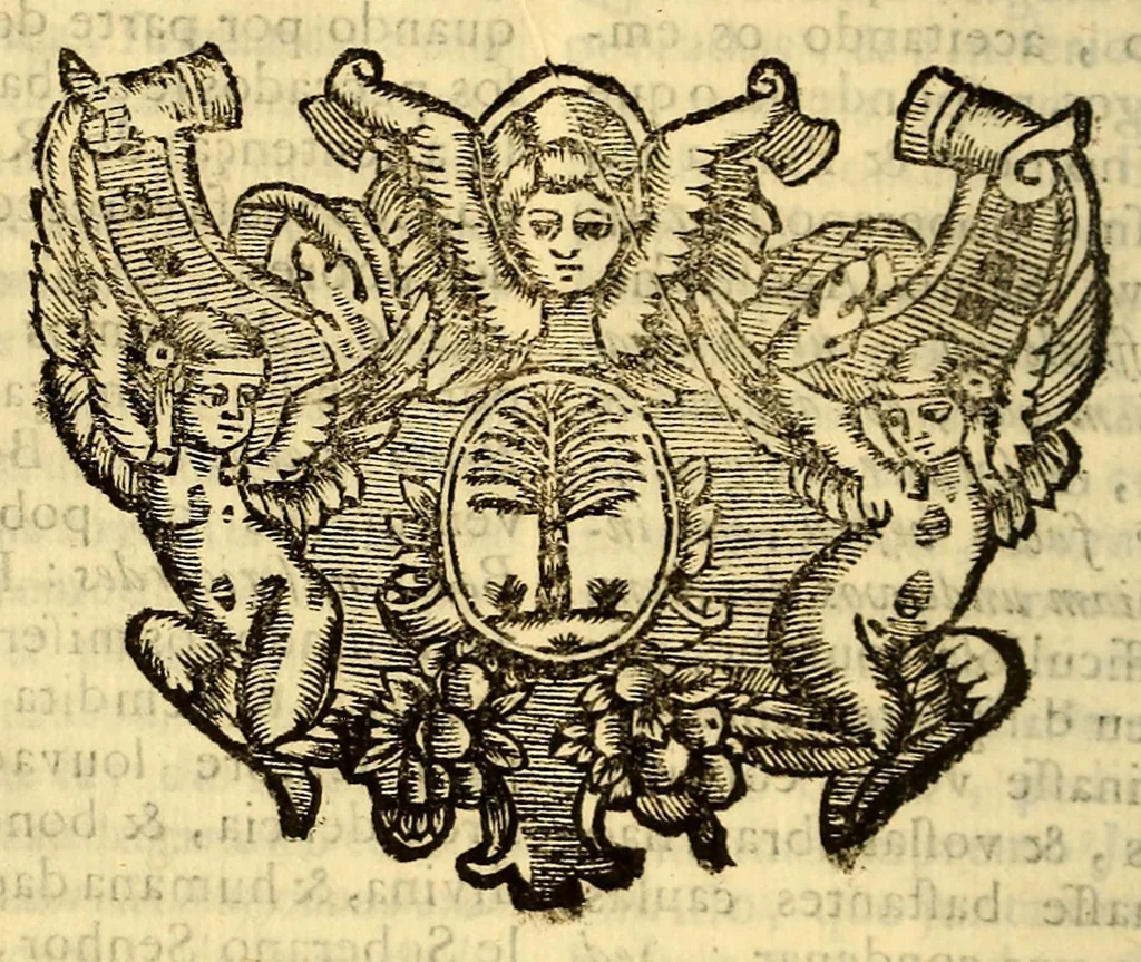 An illustration from Sermoens do P. Antonio Vieyra da Companhia de Jesu, visitador da Provincia do Brasil, prégador de sua magestade, sexta parte, 1690, leaf 212