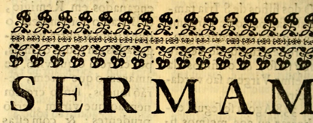 An illustration from Sermoens do P. Antonio Vieyra da Companhia de Jesu, visitador da Provincia do Brasil, prégador de sua magestade, sexta parte, 1690, leaf 402