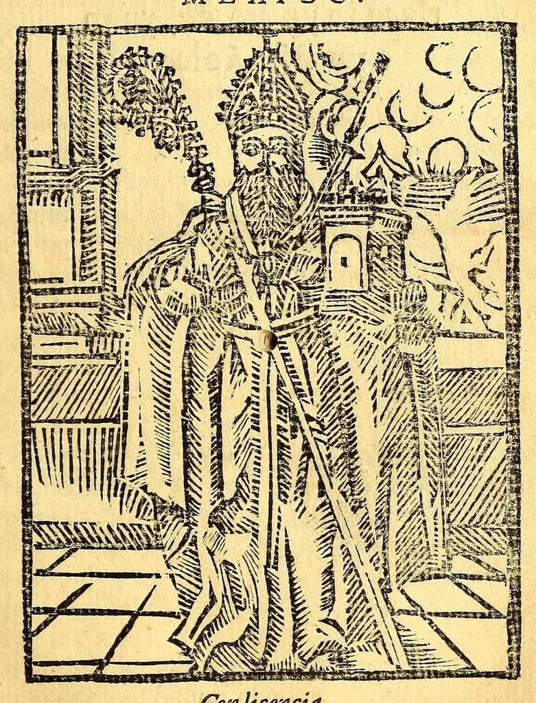 An illustration from Sermonario en lengua mexicana, : donde se contiene (por el orden del missal nueuo romano,) dos sermones en todas las dominicas y festiuidades principales de todo el año: y otro en las fiestas de los Sanctos, con sus vidas, y comunes. Con vn Cathecismo en lengua mexicana y española, con el Calendario., 1577, leaf 469