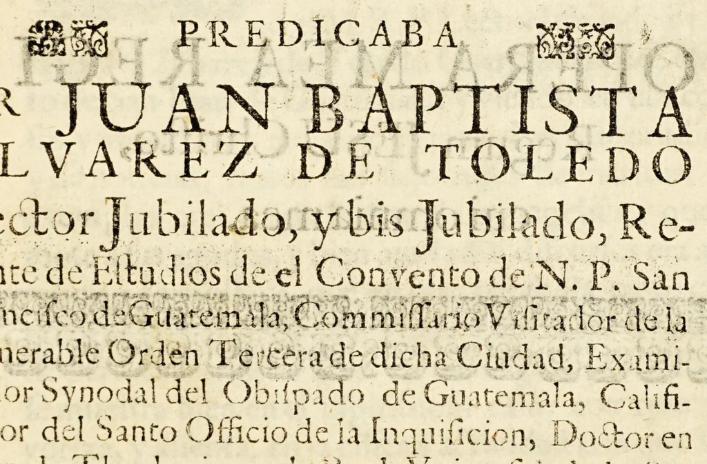 An illustration from Sermon de la dominica sexagesima en la eleccion que hizo de ministro provincial la santa provincia del santissimo nombre de Jesus de Guatemala el dia 13. de febrero, : y celebró con accion de gracias, congregada el dia 14. en el templo de N.P.S. Domingo de Guatemala este año de 1694., 1694, leaf 7