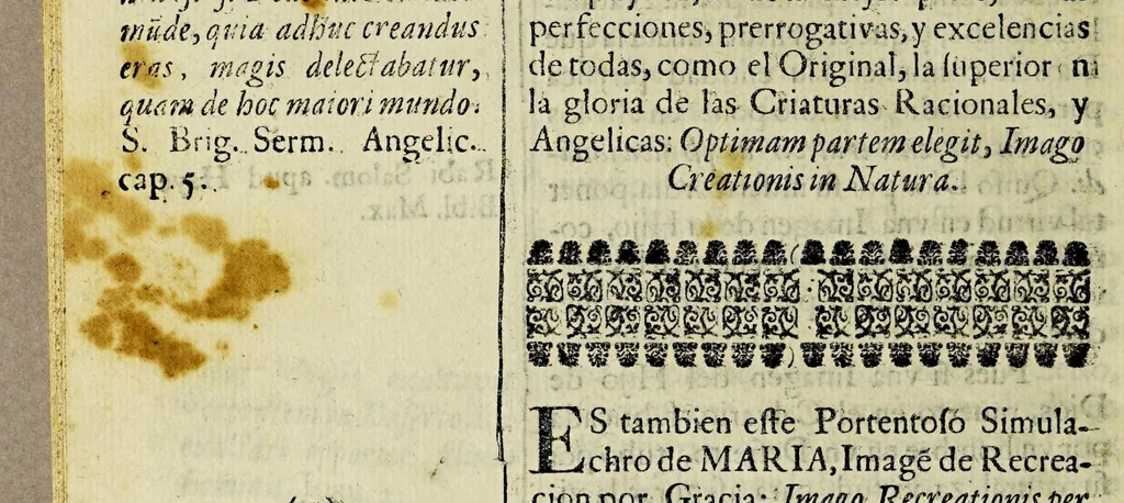 An illustration from Sermon de la portentosa, y sin igual imagen de Nuestra Señora de Aranzazu, 1695, leaf 34