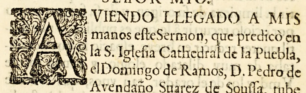 An illustration from Sermon del domingo de ramos, que en la Santa Iglesia Cathedral de la Puebla de los Angeles., 1695, leaf 9